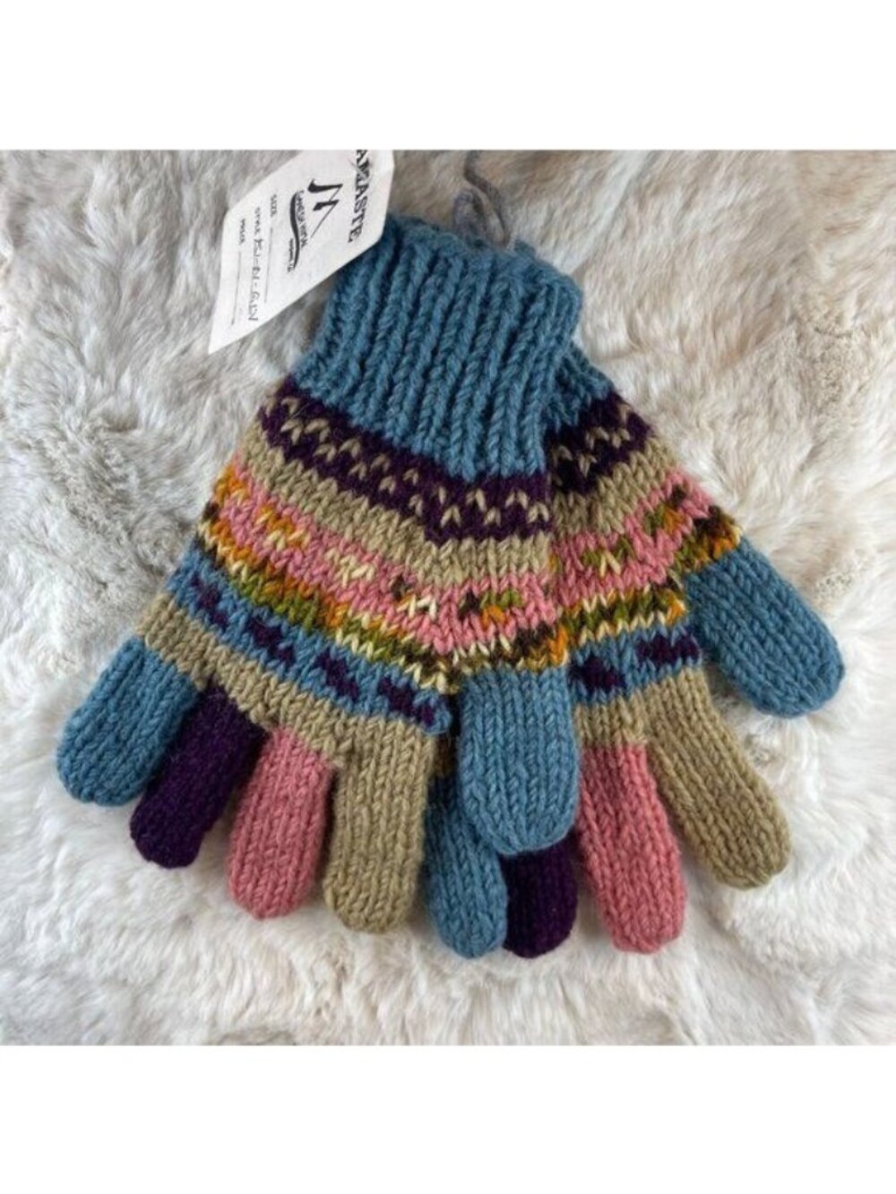 NWT Namaste Ganesh Himal Trading Co Hand Knit Mittens Gloves Peru